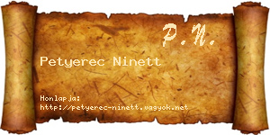 Petyerec Ninett névjegykártya